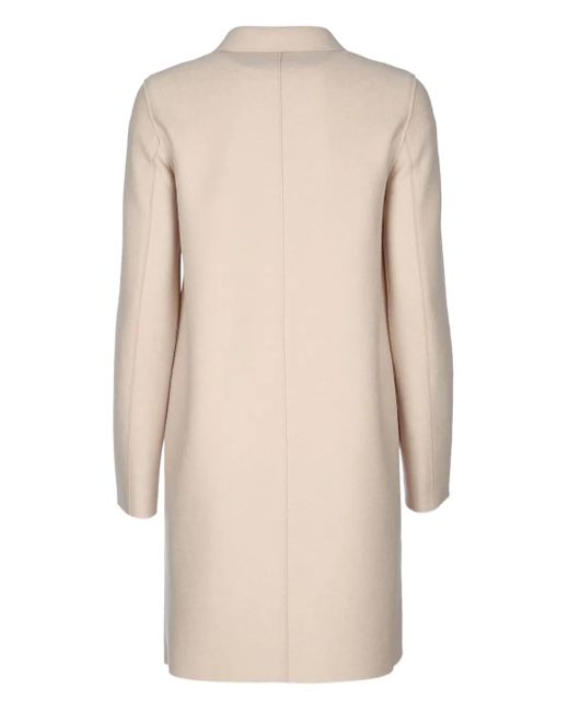Harris Wharf London Natural Button-Up Wool Coat