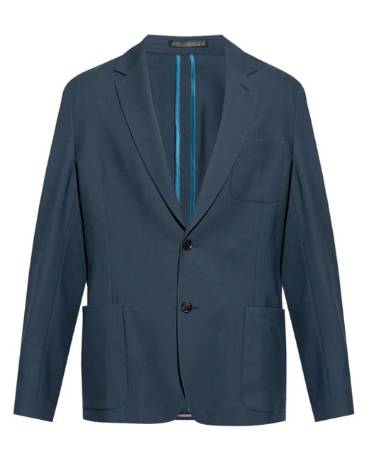 Paul Smith Blue Single-Breasted Wool Blazer for men