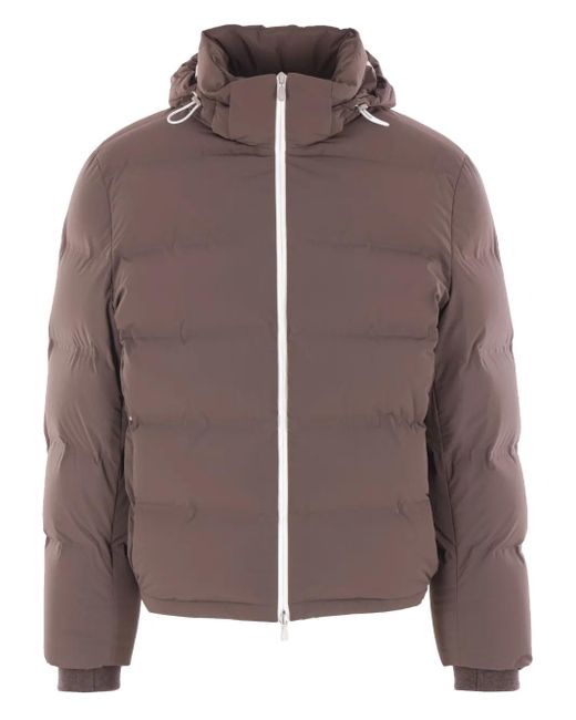 メンズ Brunello Cucinelli フーデッド ダウンコート Brown