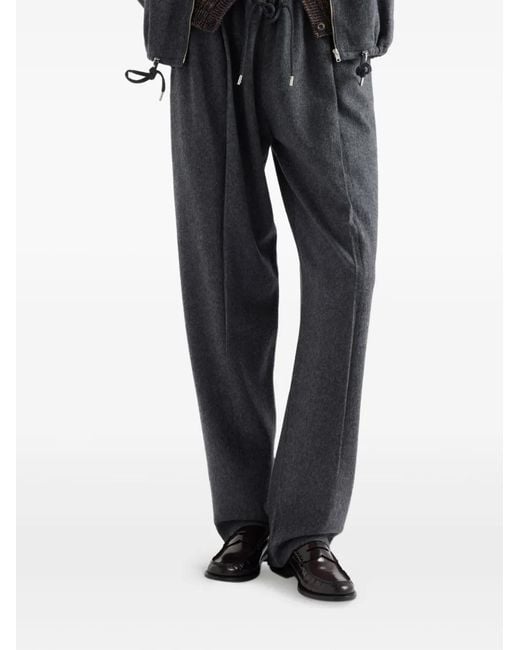 Prada Gray Drawstring Trousers