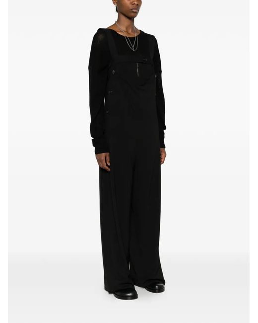 Isabel Benenato Black Button Zip Jumpsuit