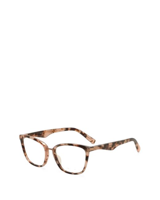Tumi Pink Tortoiseshell-Effect Square-Frame Glasses