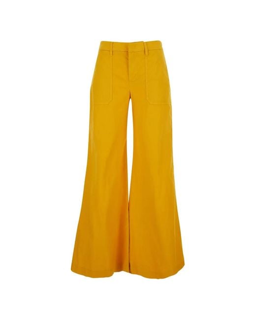 ..,merci Yellow Side-Pockets Palazzo Pants