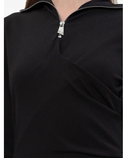 The Attico Black Half-Zip Mini Dress