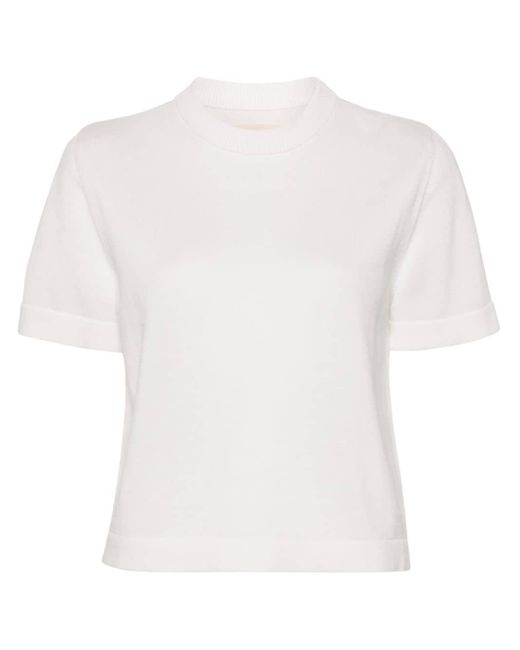 Cordera White Fein gestricktes T-Shirt