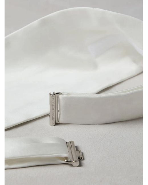 Brunello Cucinelli White Satin Cummerbund for men