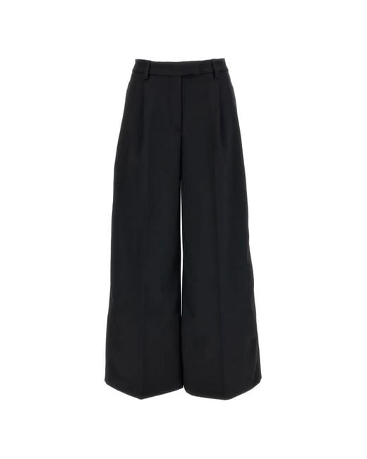 Thelatest Black Pleated Wide-Leg Palazzo Pants