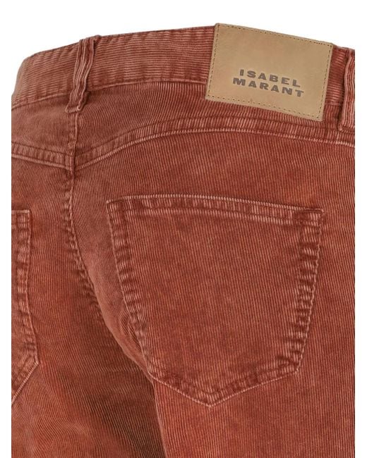 Pantalon En Velours Côtelé Isabel Marant en coloris Red