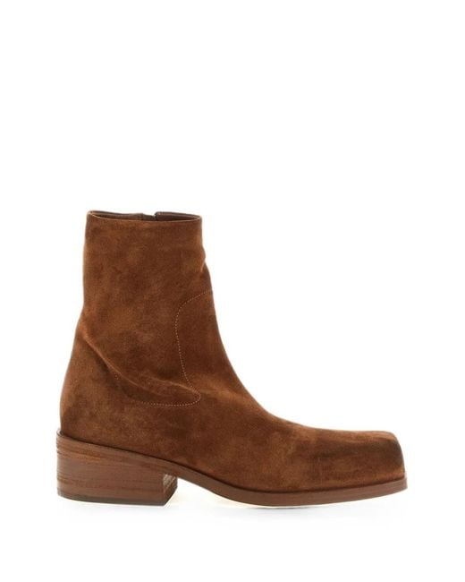 Marsèll Brown Cassello Suede Ankle Boots for men