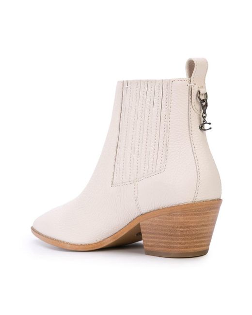 COACH Melody Western Boots in White Lyst Australia
