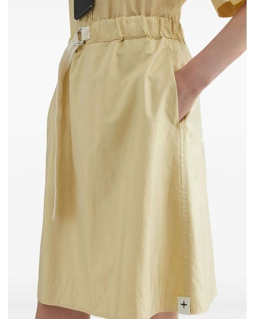 Jil Sander Natural Buckled High-Waisted Miniskirt