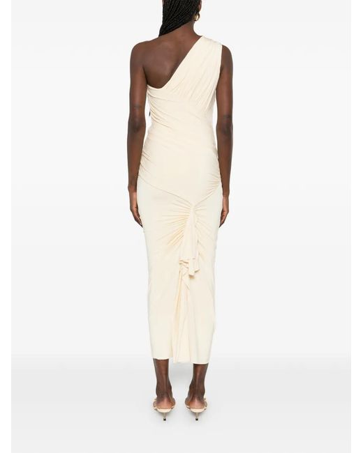 TOVE White One-Shoulder Ruched Dress