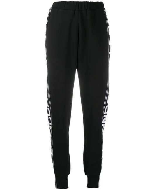 Stella McCartney Black Logo Stripe Tapered Track Pants
