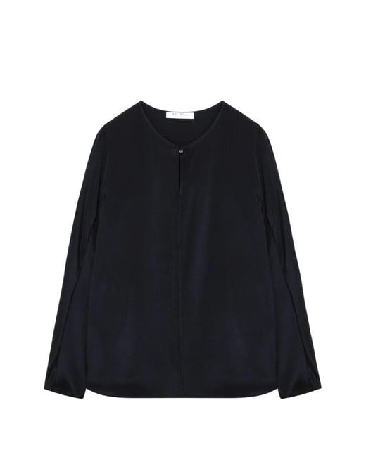 Max Mara Black Crêpe De Chine Blouse