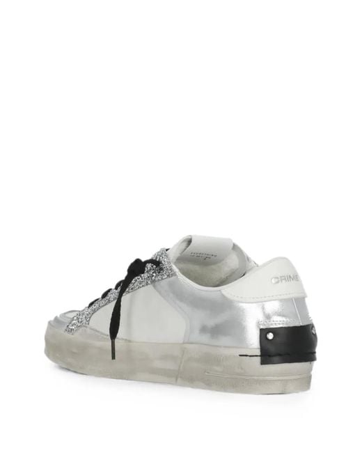 Crime London White Baskets Skate Deluxe À Paillettes