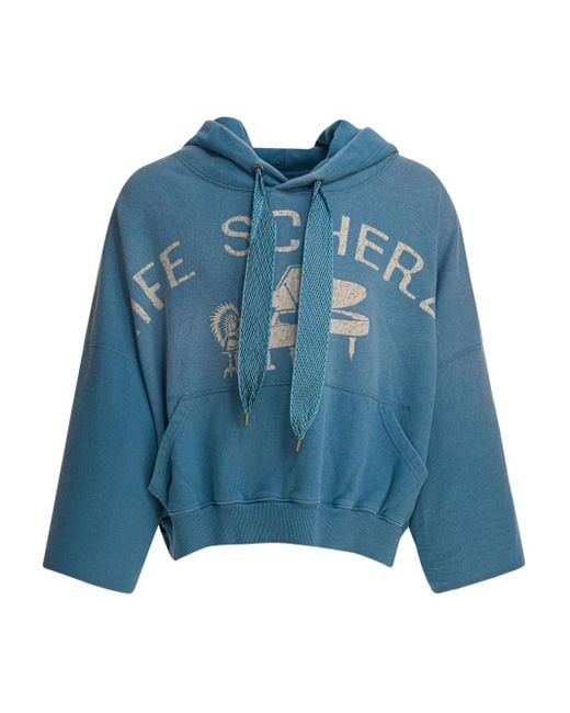 Kapital Blue Graphic-Print Drawstring Hoodie for men