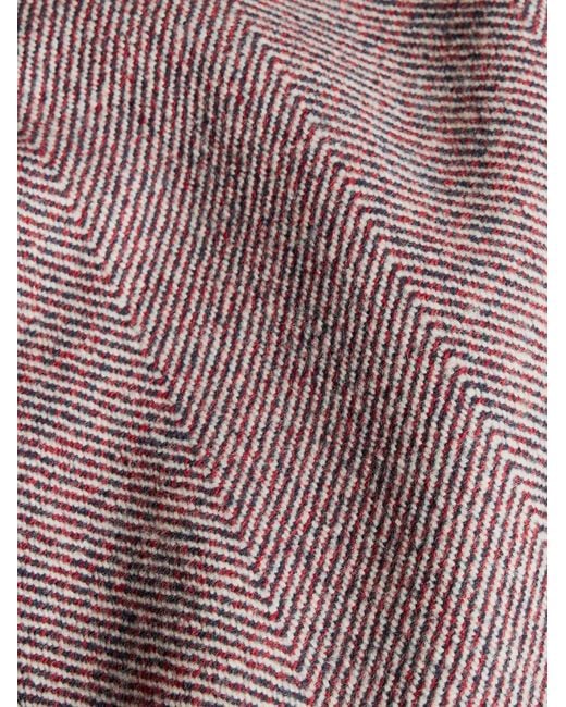 Etro Pink Herringbone-Pattern Double-Breasted Coat