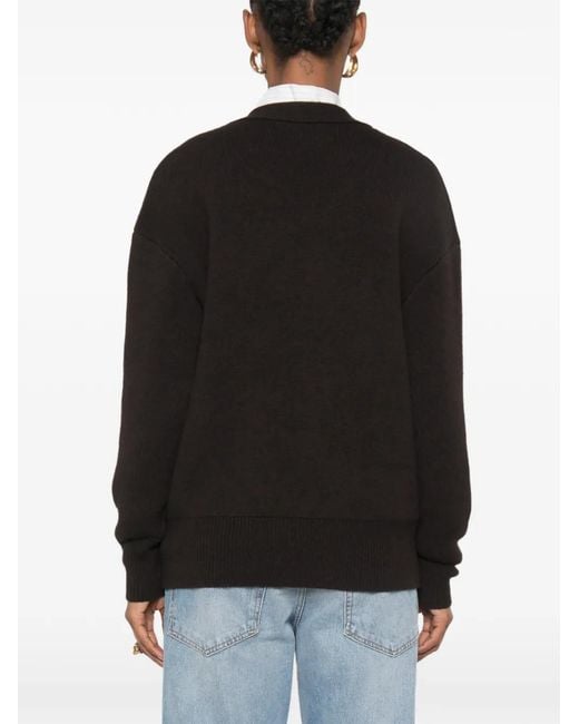 Lisa Yang Black Amery V-Neck Button-Down Cardigan