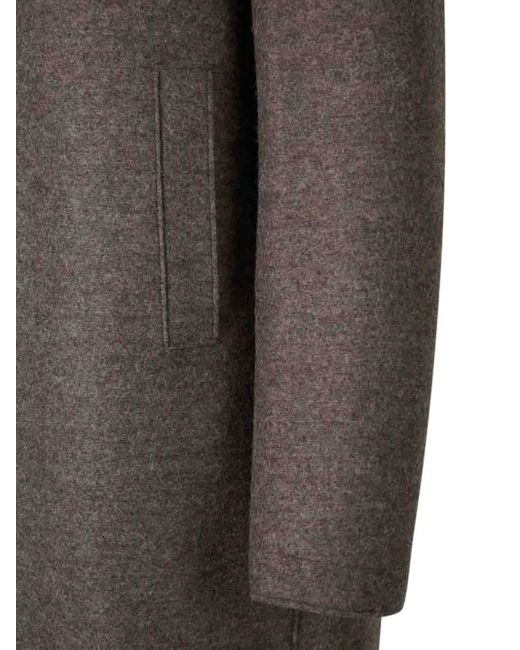 Harris Wharf London Gray Button-Fastening Coat for men