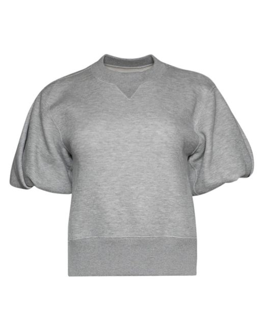 Sacai Gray Sponge Puff-sleeve Cotton Sweatshirt