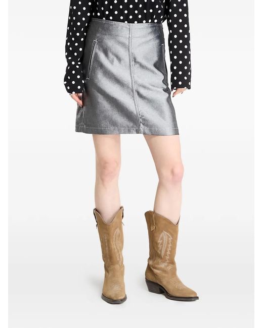 Calvin Klein Black A-Line Denim Mini Skirt