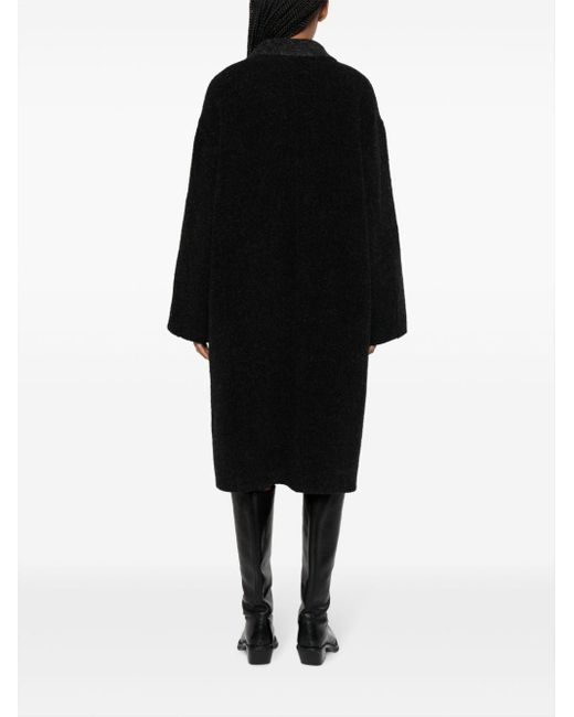Givenchy Black Doppelreihiger Mantel mit Kontrastrevers