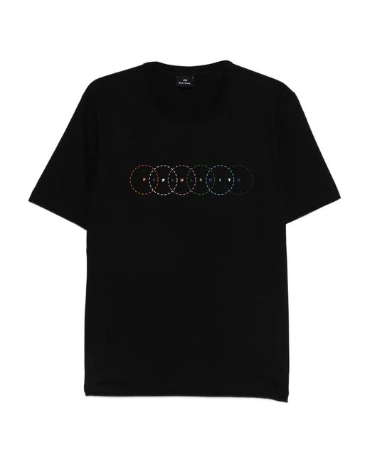 Paul Smith Black Circles Organic Cotton T-Shirt for men