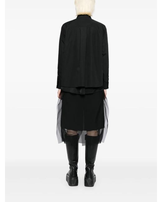 Sacai Black Double-Layer Shirt