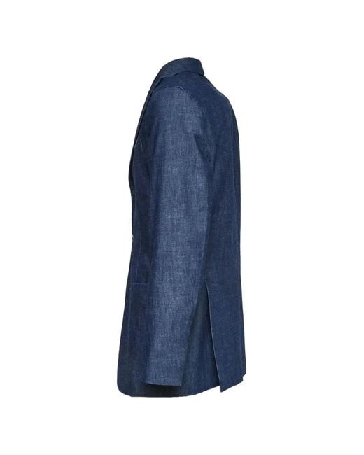 Boglioli Blue Buttoned Blazer for men