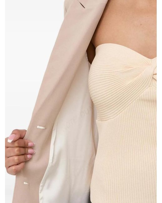 Notes Du Nord Natural Single-Breasted Button Blazer