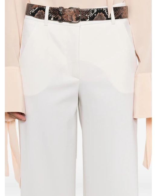 P.A.R.O.S.H. White Side-Stripe Trousers