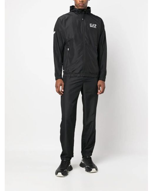EA7 Black Logo Tracksuit