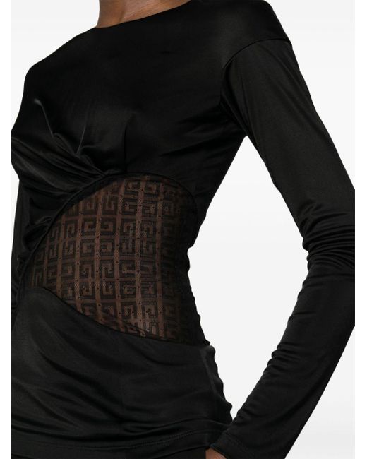 Givenchy Black G-Lace Panelled Top
