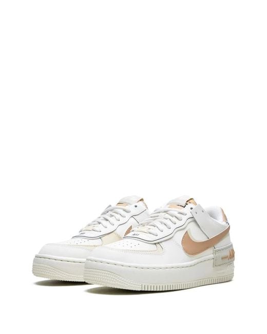 Nike White Air Force 1 Shadow "Sail Fossil Light Bone" Sneakers