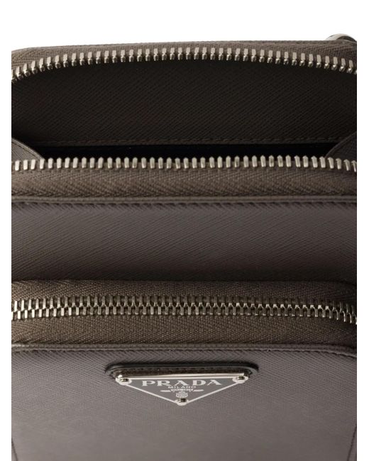 Prada Gray Saffiano Leather Smartphone Case for men