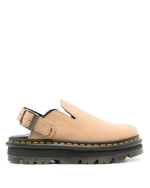 Dr. Martens Black Zebzag Buckle-Strap Mules