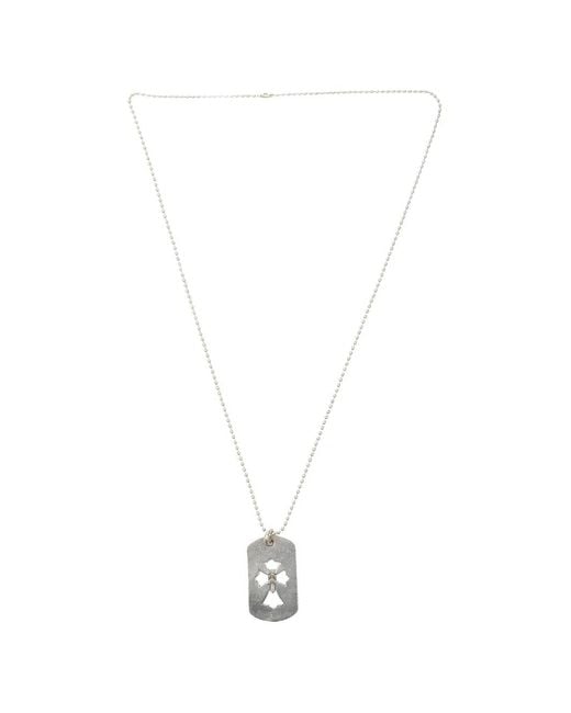 Chrome Hearts White Dagger Dog Tag Pendant Necklace for men
