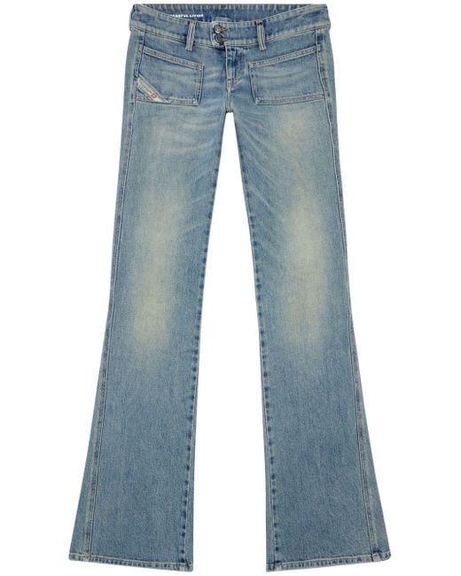 Jeans svasati D-Hush a vita bassa di DIESEL in Blue
