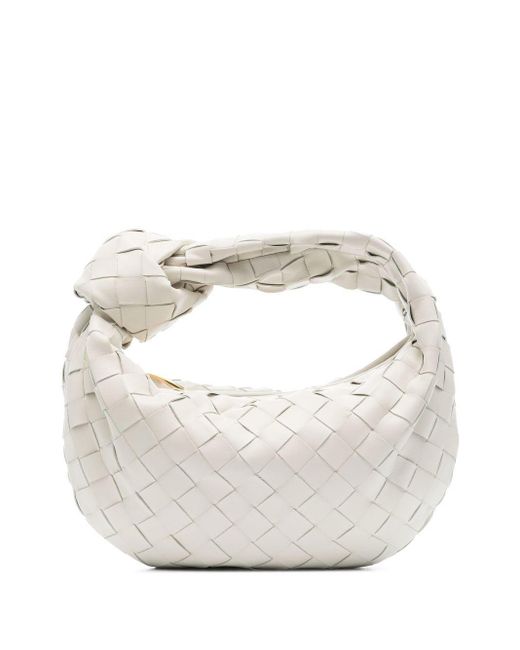 Bottega Veneta Leather Intrecciato Jodie Mini Bag in White | Lyst UK