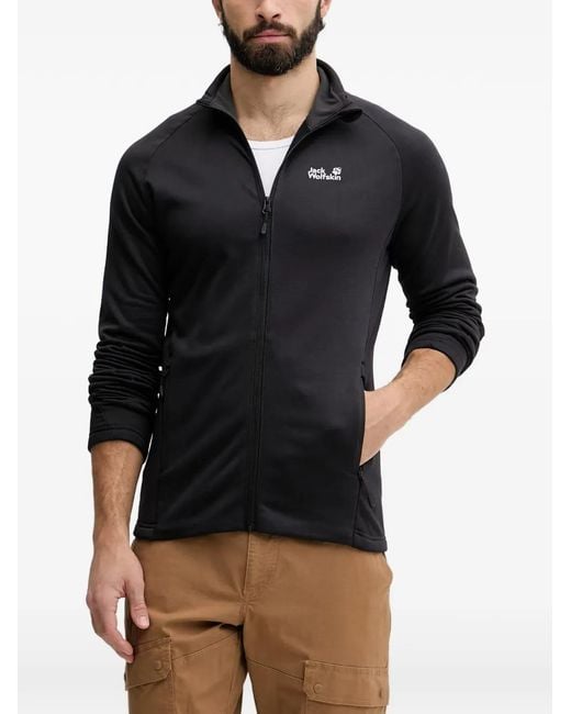 Jack Wolfskin Black Peak District Zip-Up Sweatshirt for men