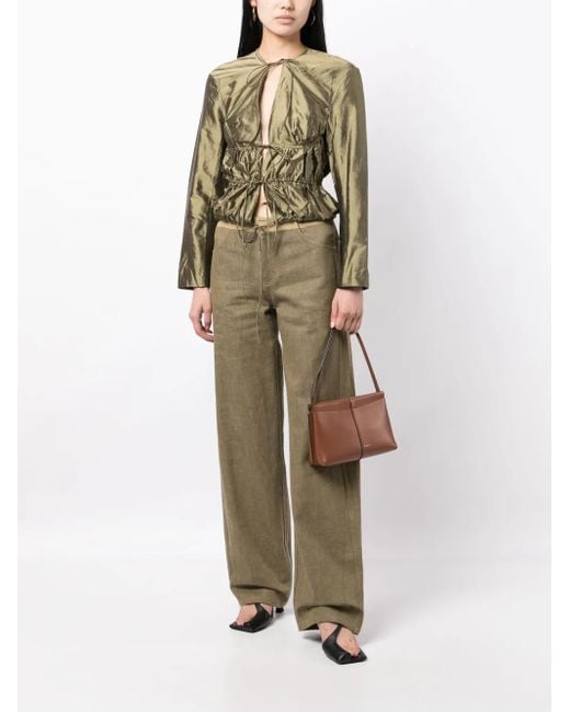 Christopher Esber Green Metallic-Effect Silk Jacket