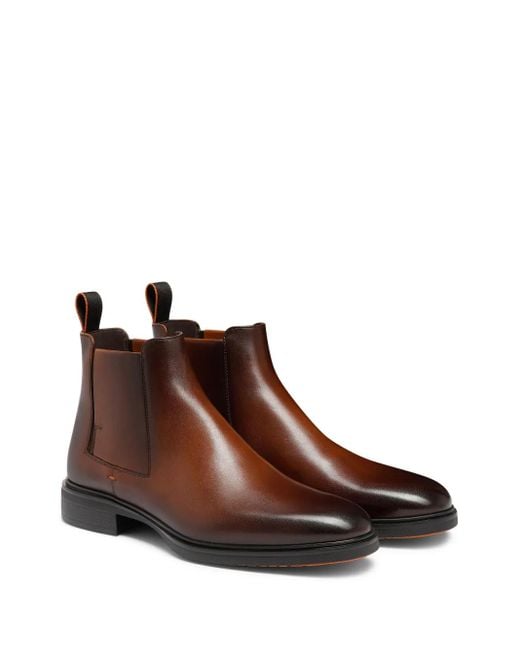Santoni Brown Easy Boots for men