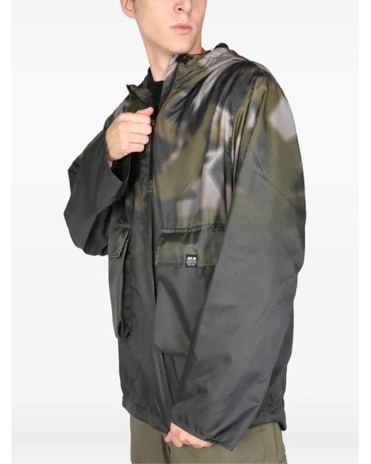 ArkAir Gray Camouflage-Print Half-Zip Jacket for men