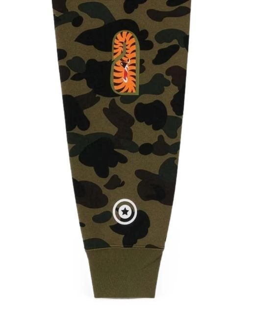 A Bathing Ape Green Sweat 1St Camo Shark for men