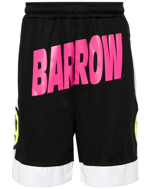 Barrow Black Logo-print Track Shorts