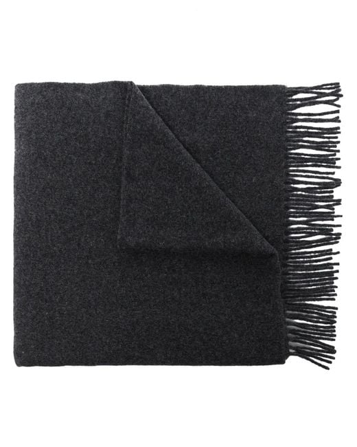 Totême Black Dark Classic Wool Scarf