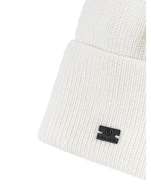 Bogner Fire + Ice White Goggle Patch Beanie