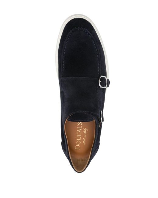 Doucal's Loafer aus Wildleder mit Doppelschnalle in Blue für Herren