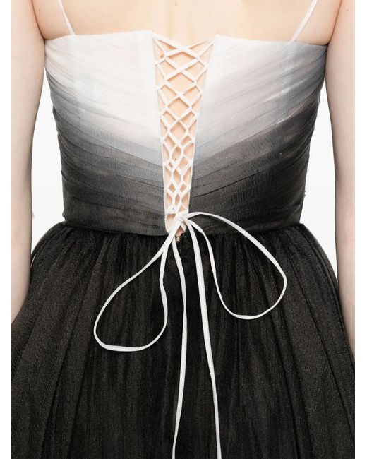 Ana Radu White Gradient-Effect Maxi Dress