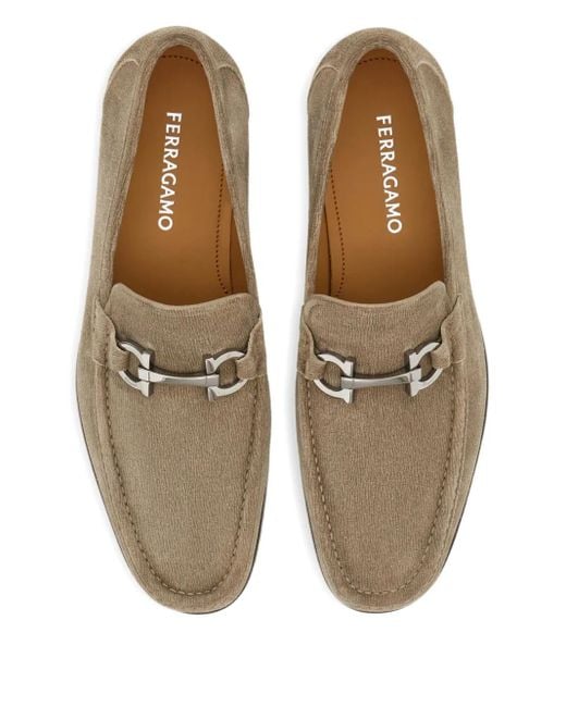 Ferragamo Brown Gancini-Buckle Loafers for men